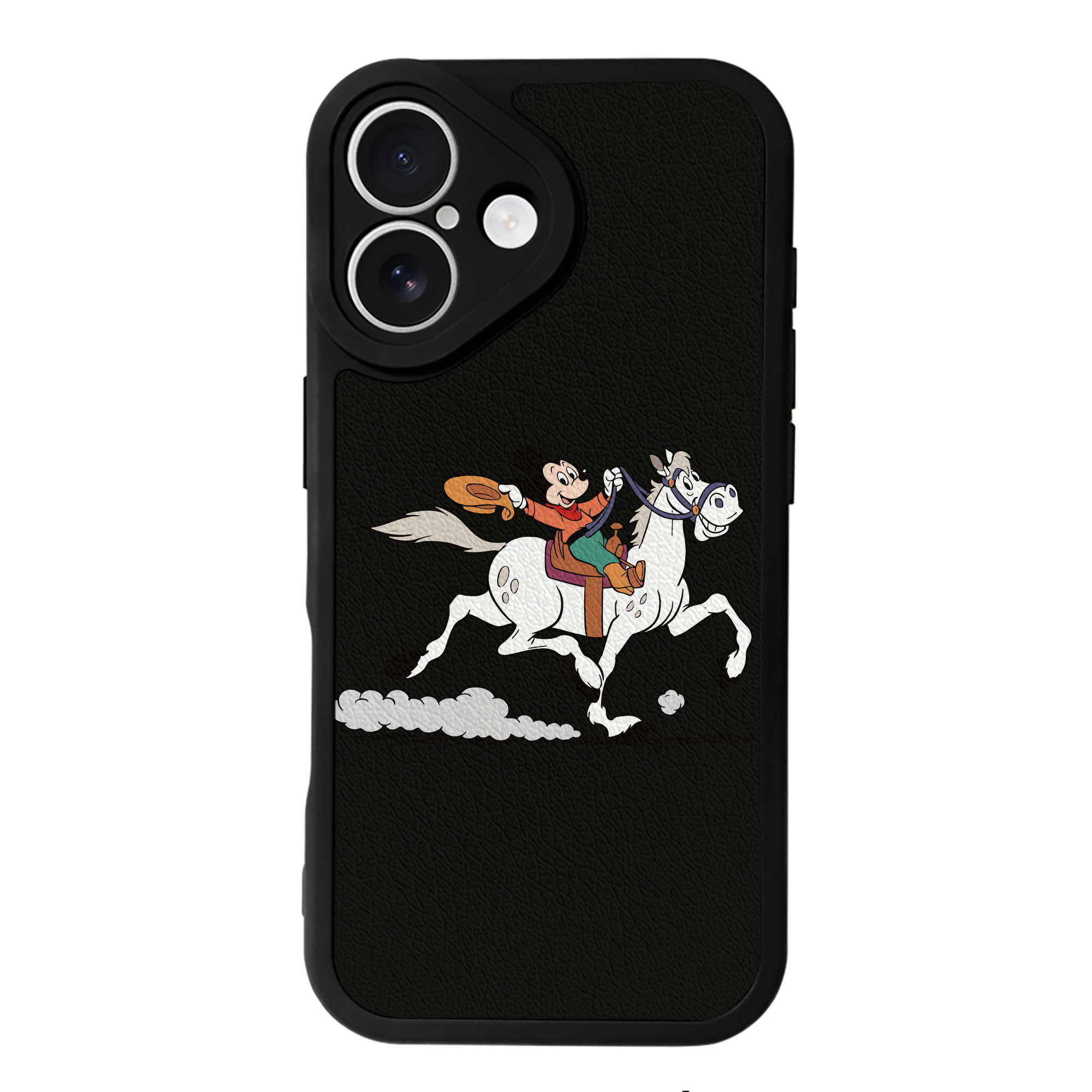 （画像用） ミッキーマウス Mickey Mouse 【iPhone 16シリーズ対応】シリコンスマホケース（レザー調） 材質：シリコン